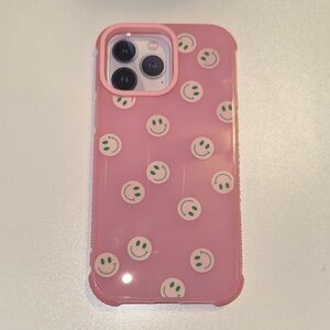 SKINNYDIP London Pink Smiley Face iPhone 15 Pro Case